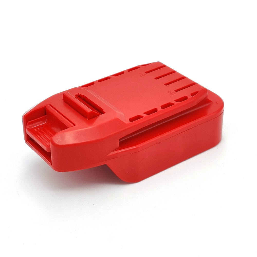 DeWalt 20V MAX to Stanley V20 battery adapter - red Stanley V20 tool-side connection with the raised terminal rail