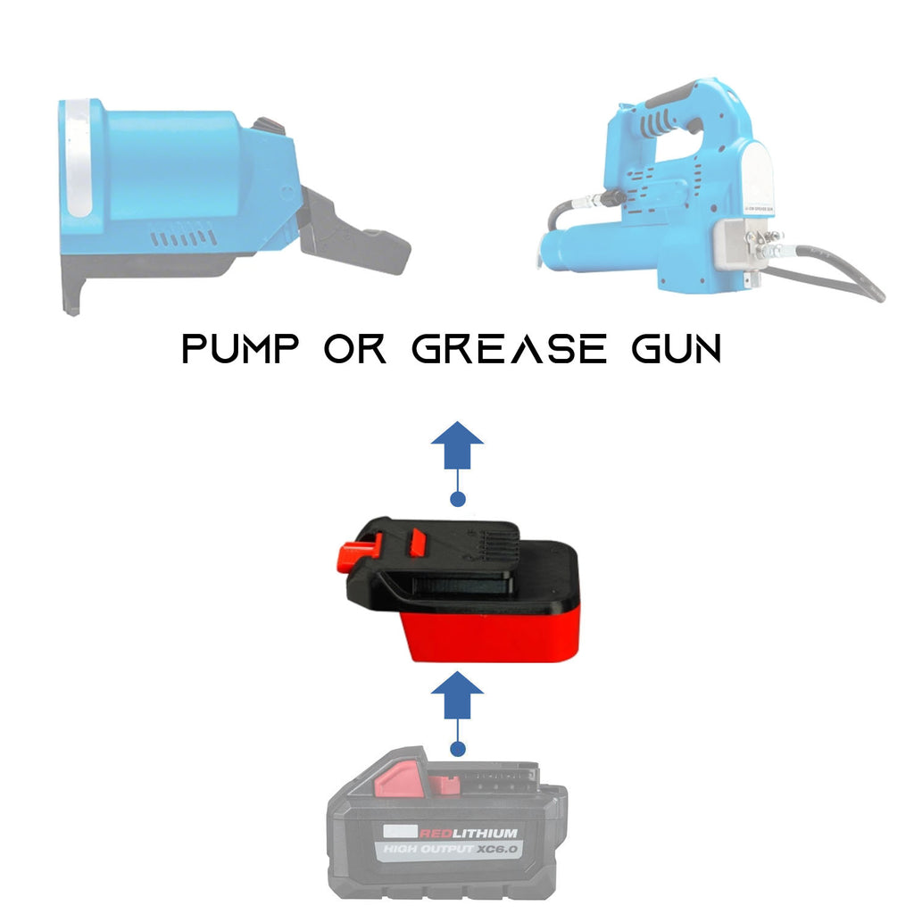 Milwaukee 18V to MacNaught 18V Battery Adapter (Pump, Grease Gun)
