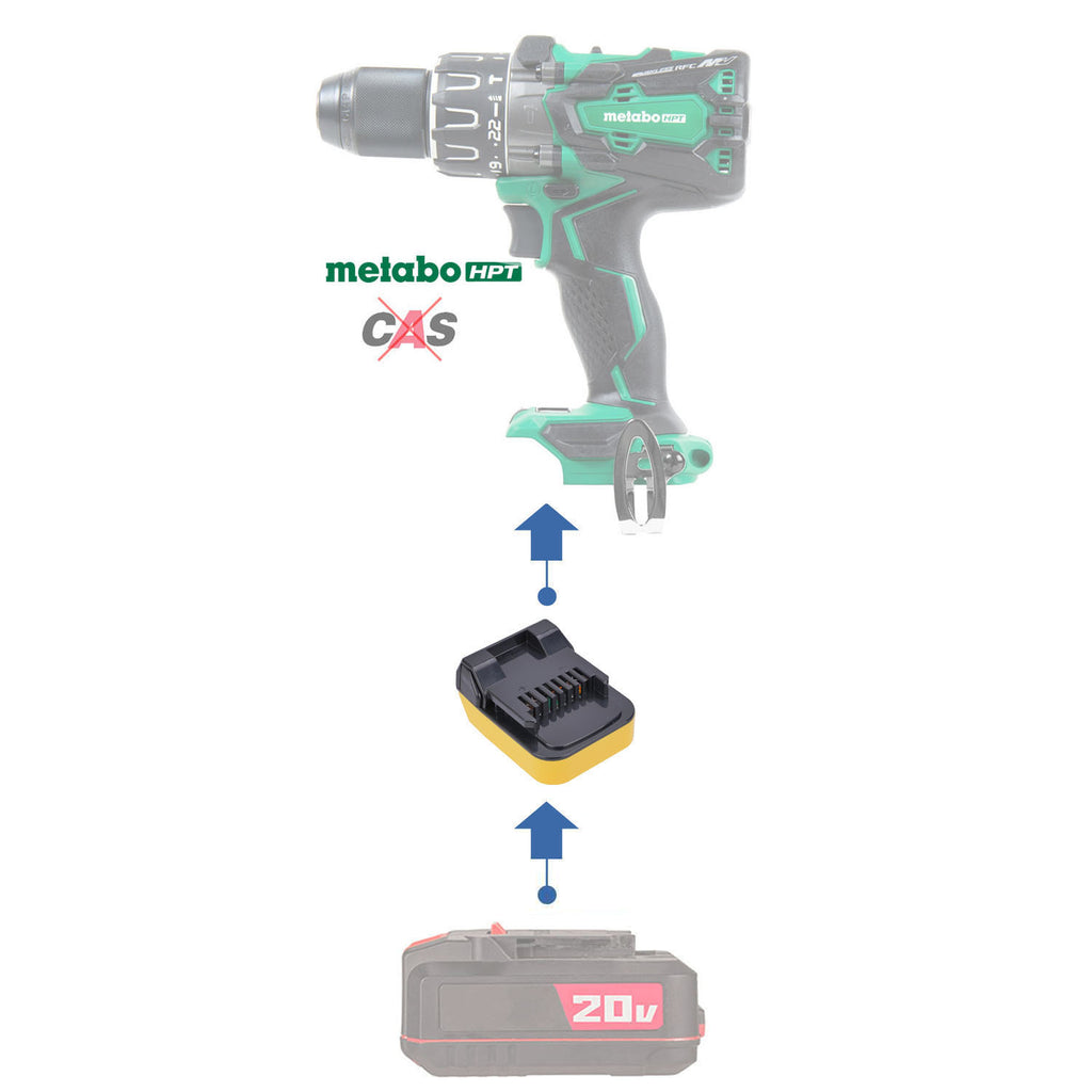 Bauer 20V to Metabo HPT 18V Battery Adapter