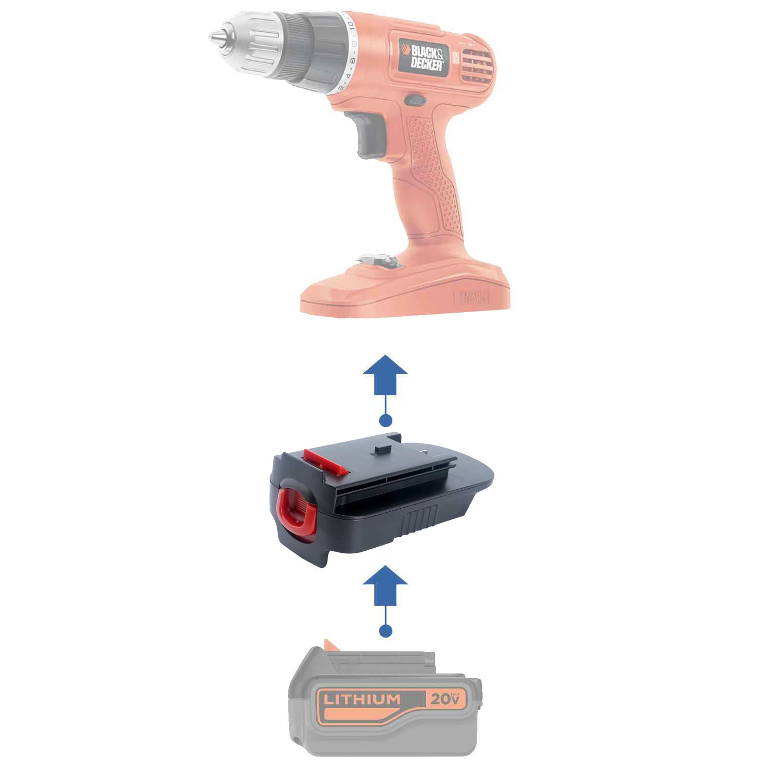 Black and Decker 20V to Black & Decker 18V Ni-Cd Battery Adapter