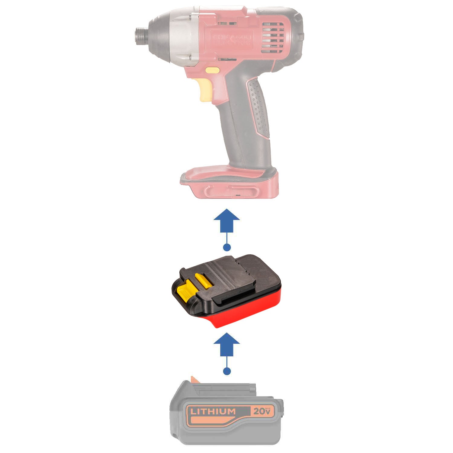 Black and Decker 20V to Chicago Electric 18V Battery Adapter