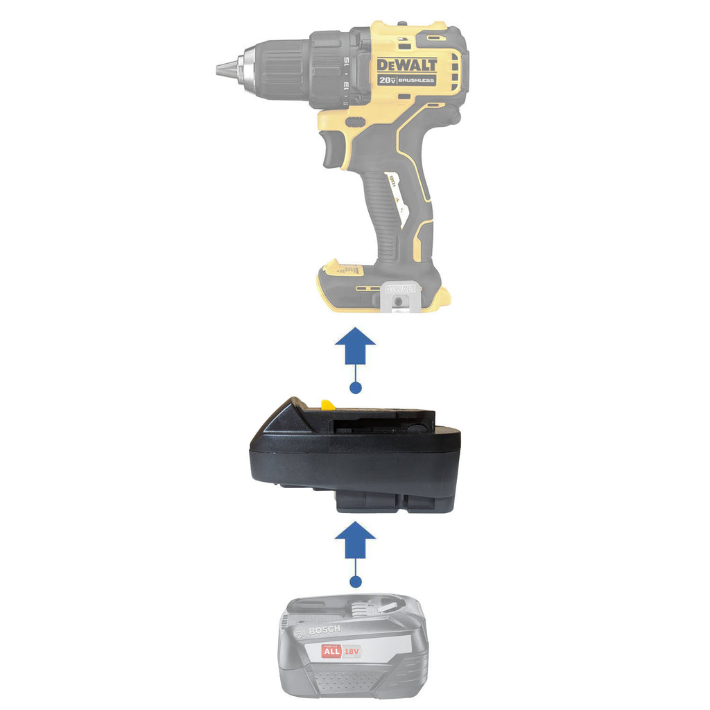 Bosch (Green) 18V to DeWalt 20V Battery Adapter