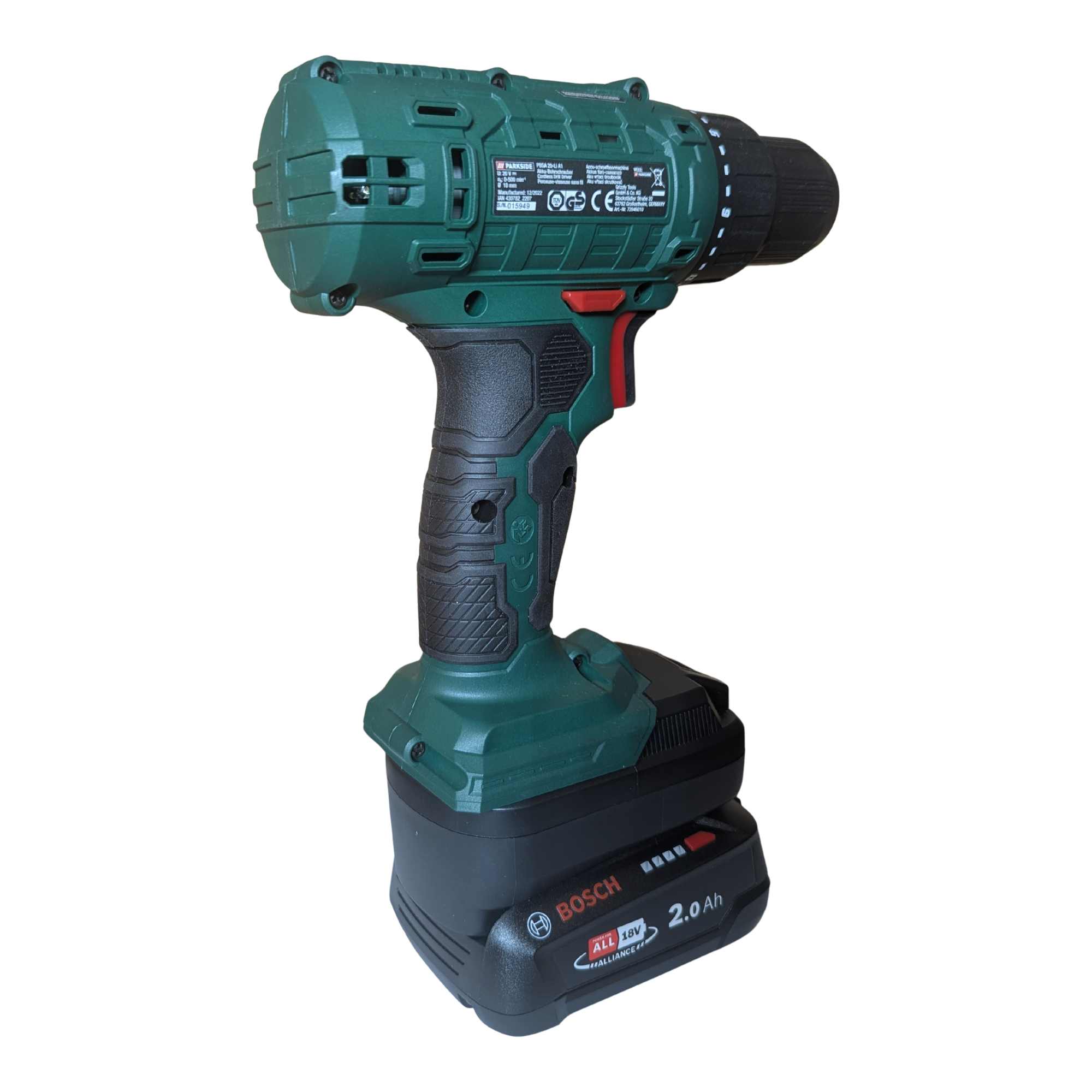 Bosch (Green) 18V to Parkside X20V Battery Adapter