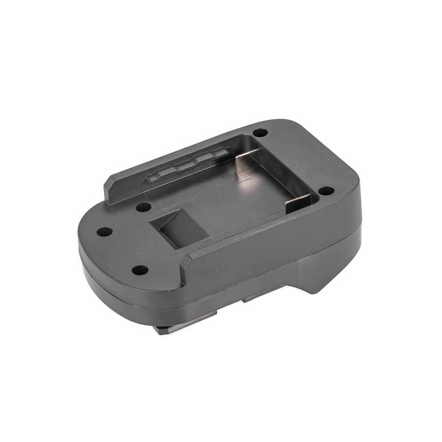 Bosch 18V GBA (Blue) to Metabo CAS 18V battery adapter - battery-side connection, twin copper contacts, guide rails