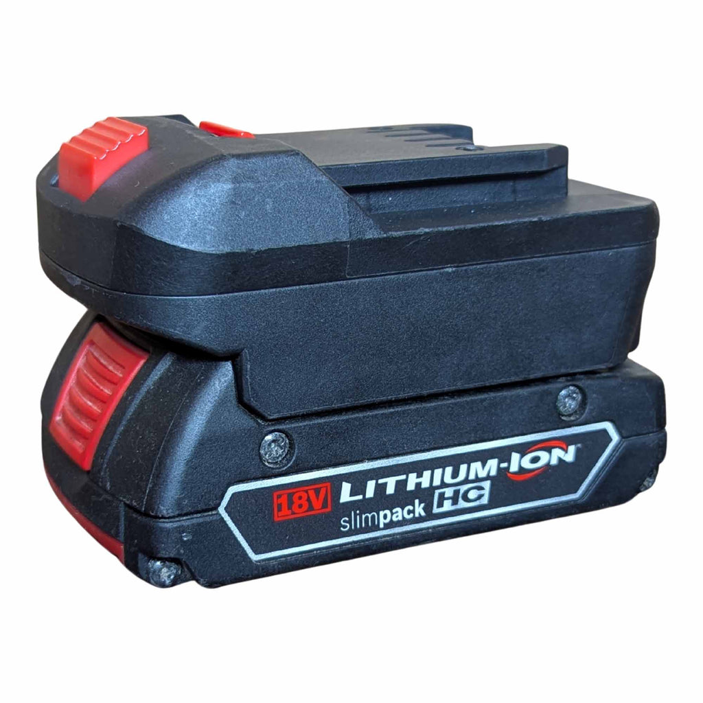 Bosch 18V GBA (Blue) to Parkside X20V battery adapter - fitted to the battery, tool-side connection upward
