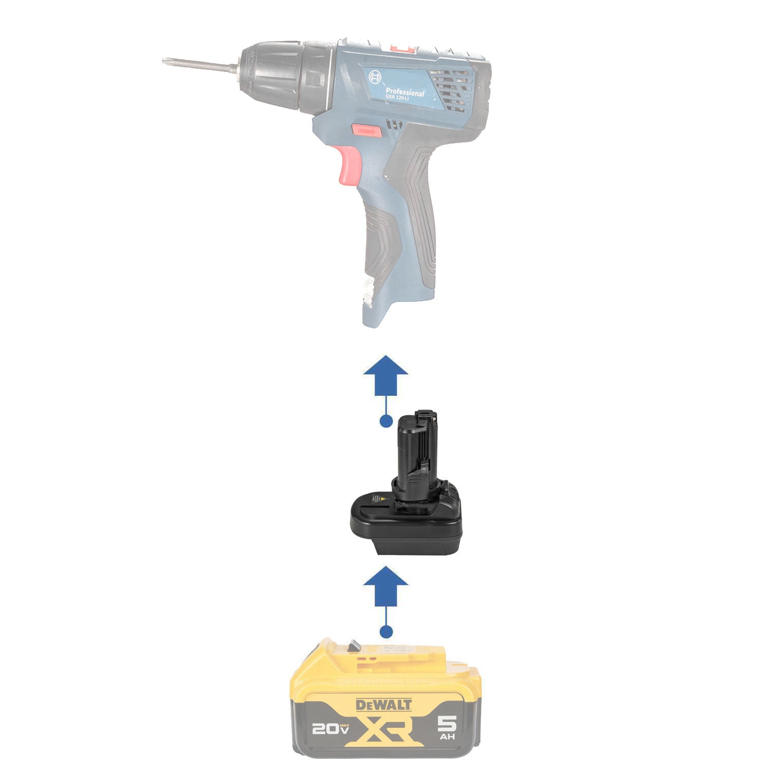 DeWalt 20V to Bosch 12V Battery Adapter