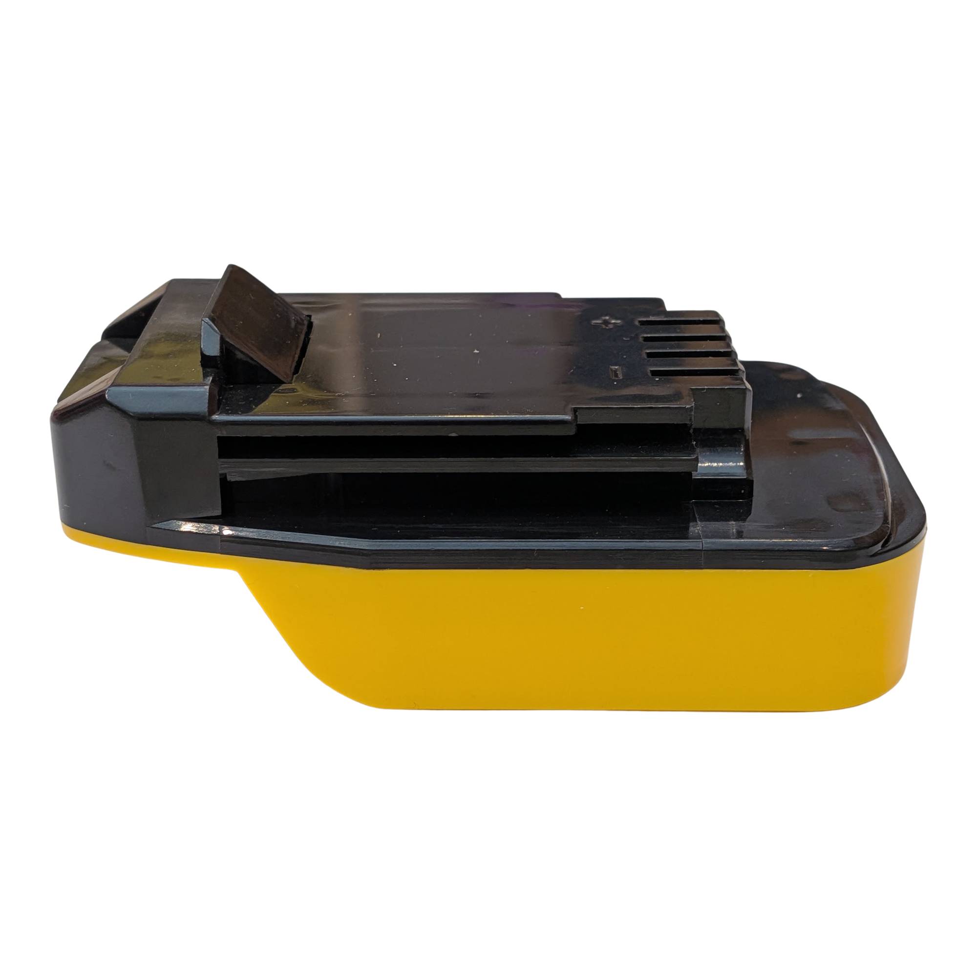 DeWalt 20V MAX to Black and Decker 20V battery adapter - side view from the opposite end