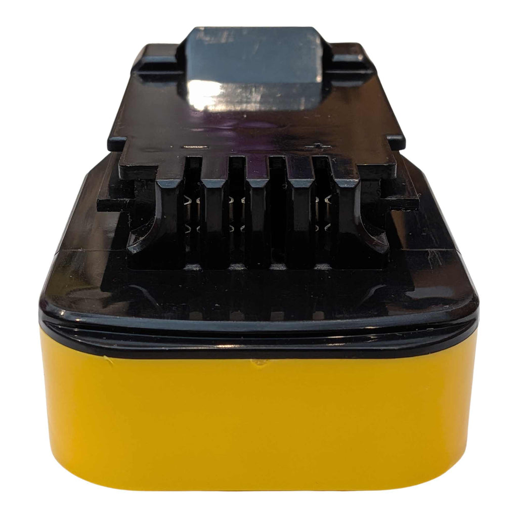 DeWalt 20V MAX to Black and Decker 20V battery adapter - end view of the tool-side fins and contacts