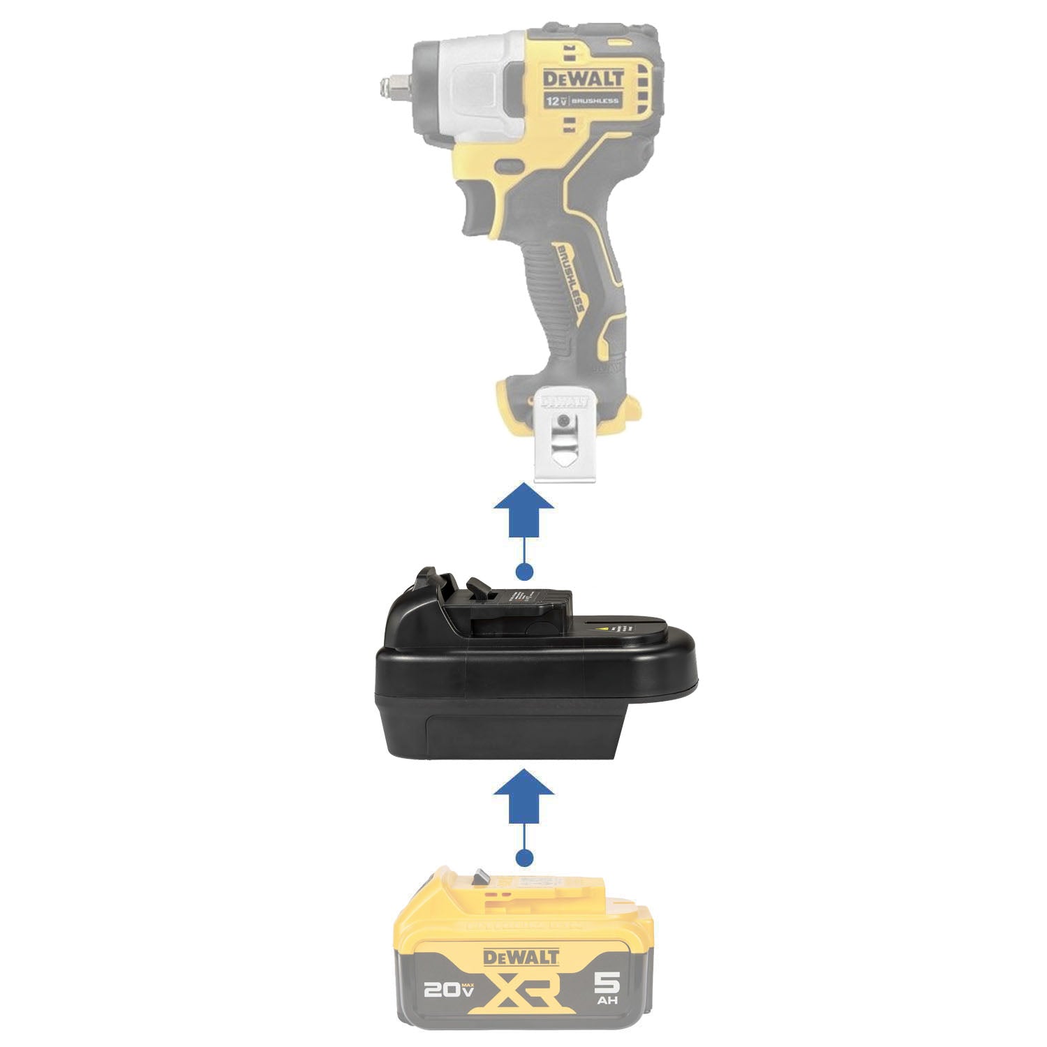 DeWalt 20V Battery Adapter to DeWalt 12V Max – Power Tools
