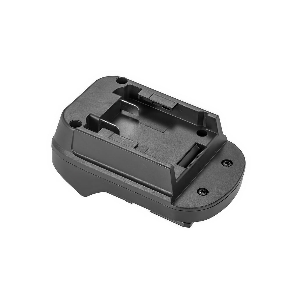 DeWalt 20V MAX to Metabo CAS 18V battery adapter - battery-side connection, pocket with guide rails and latch slot