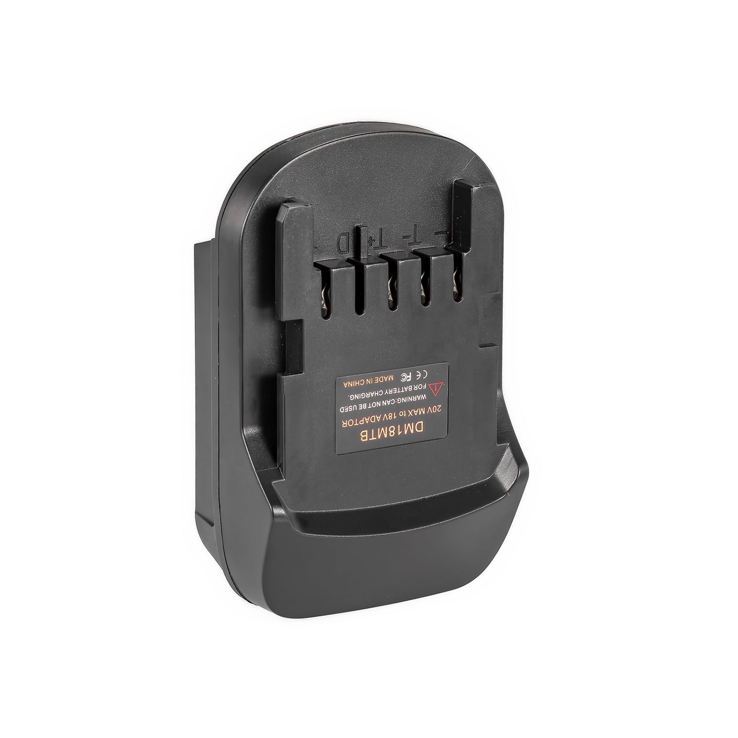 DeWalt 20V MAX to Metabo CAS 18V battery adapter - Metabo CAS tool-side connection, five copper terminal blades
