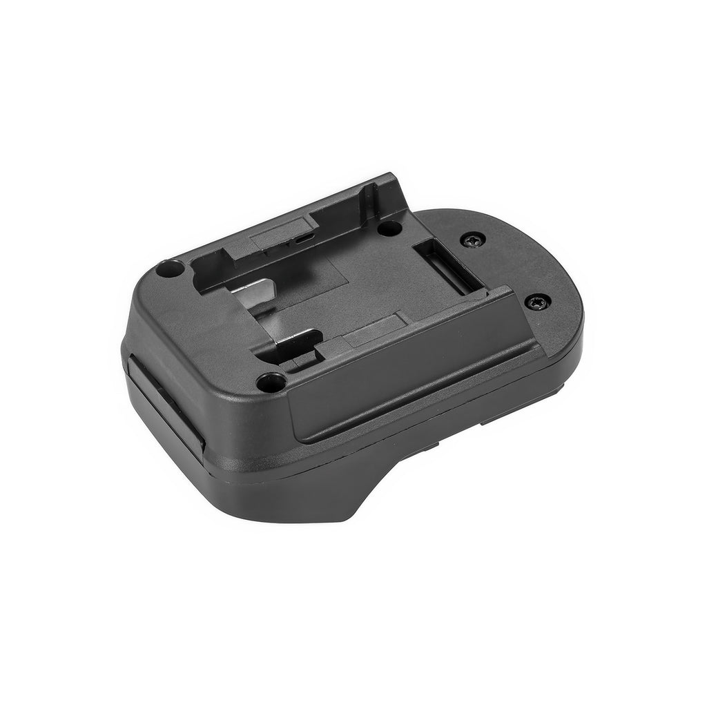 DeWalt 20V MAX to Metabo CAS 18V battery adapter - battery-side connection, pocket with guide rails and fixing screws