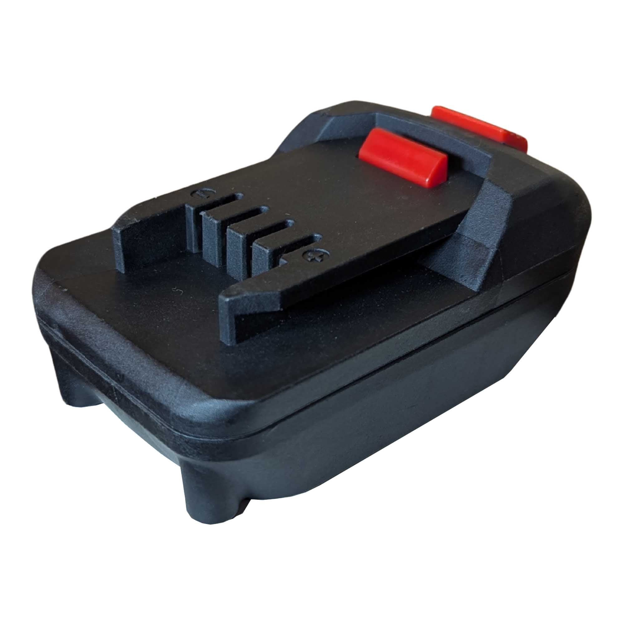 DeWalt 20V MAX to Parkside X20V battery adapter - Parkside tool-side connection, four terminal slots and polarity marks