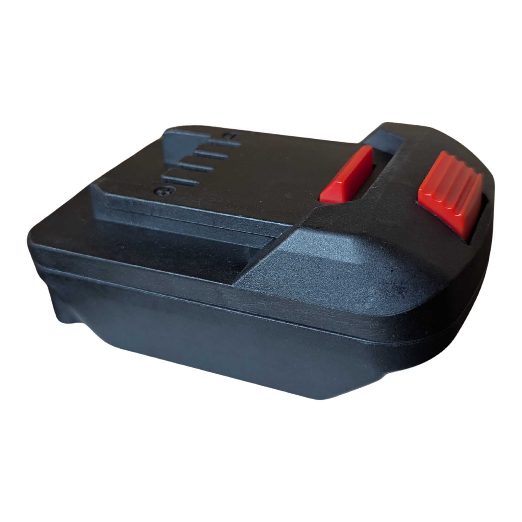 DeWalt 20V MAX to Parkside X20V battery adapter - Parkside tool-side connection, four slots and the ribbed release button
