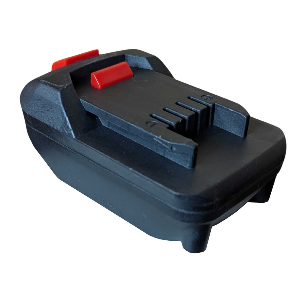 DeWalt 20V MAX to Parkside X20V battery adapter - Parkside tool-side connection, four terminal slots and polarity marks