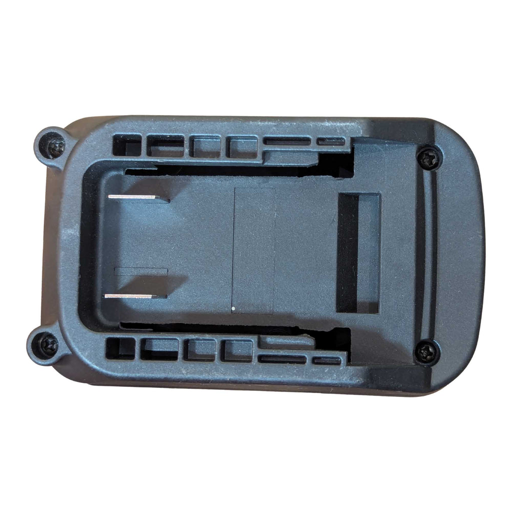 DeWalt 20V MAX to Parkside X20V battery adapter - DeWalt battery-side connection, twin blade terminals and vent slots
