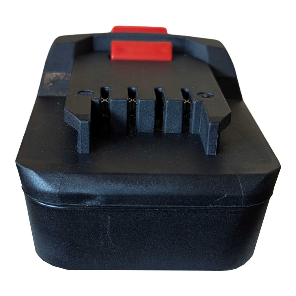 Einhell 18V PXC to Parkside X20V battery adapter - close-up of the Parkside tool-side connection, copper spring contacts