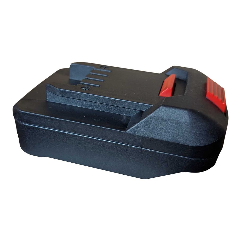 Einhell 18V PXC to Parkside X20V battery adapter - Parkside tool-side connection, four slots and the ribbed release button