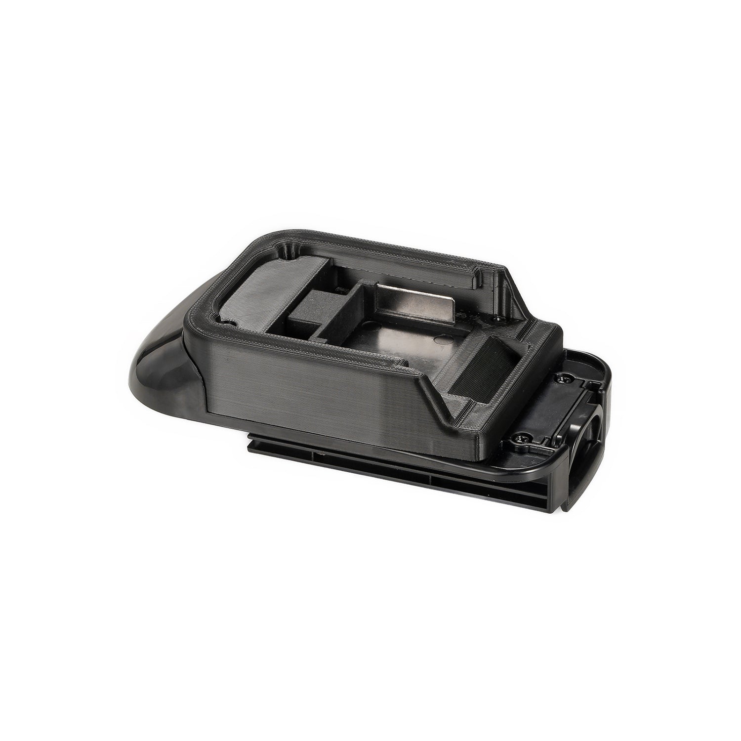 Makita 18V LXT to Black and Decker 18V Ni-Cd battery adapter - battery-side connection with guide rails and terminal block