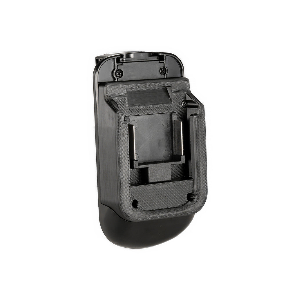 Makita 18V LXT to Black and Decker 18V Ni-Cd battery adapter - battery-side connection with guide rails and terminal block