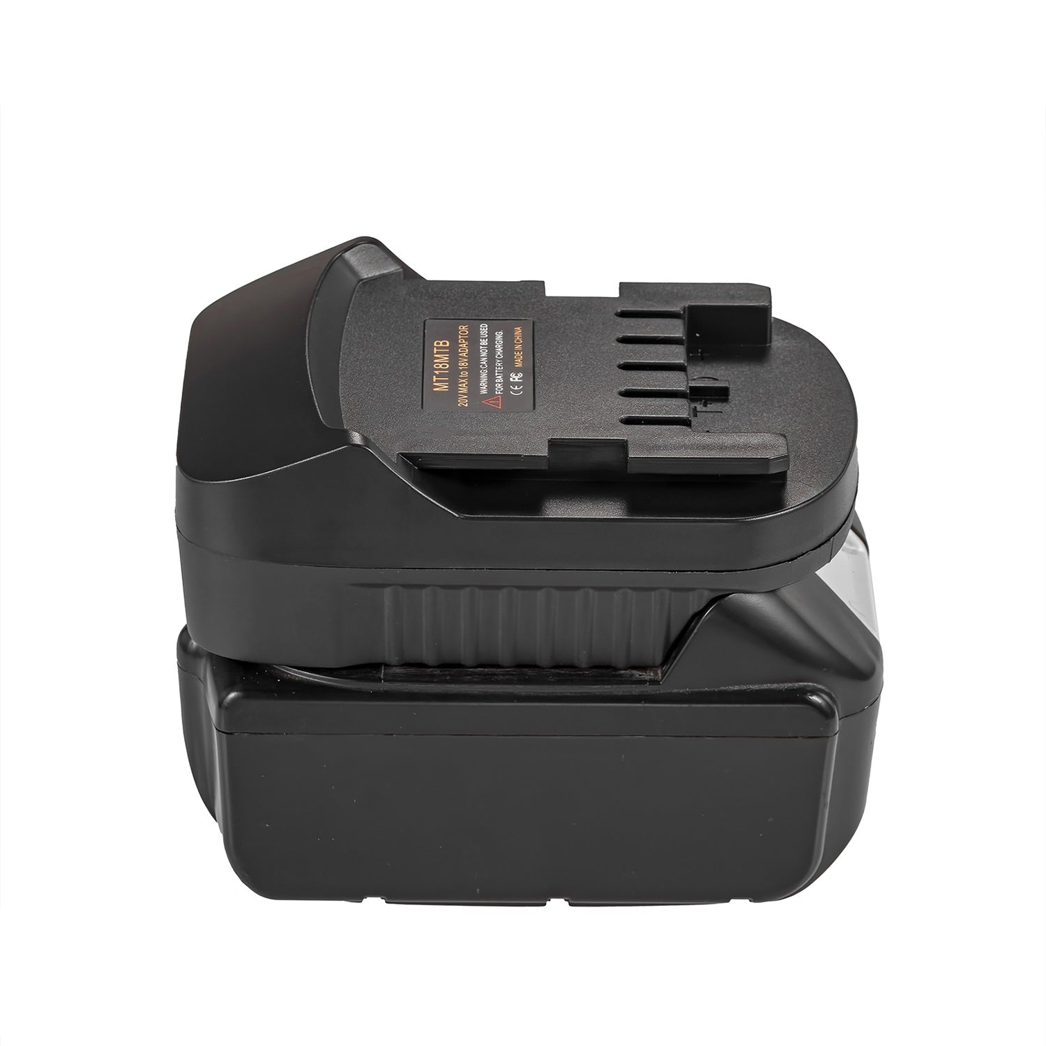 Makita 18V LXT to Metabo CAS 18V battery adapter - Metabo tool-side connection, terminal slots and locating rail