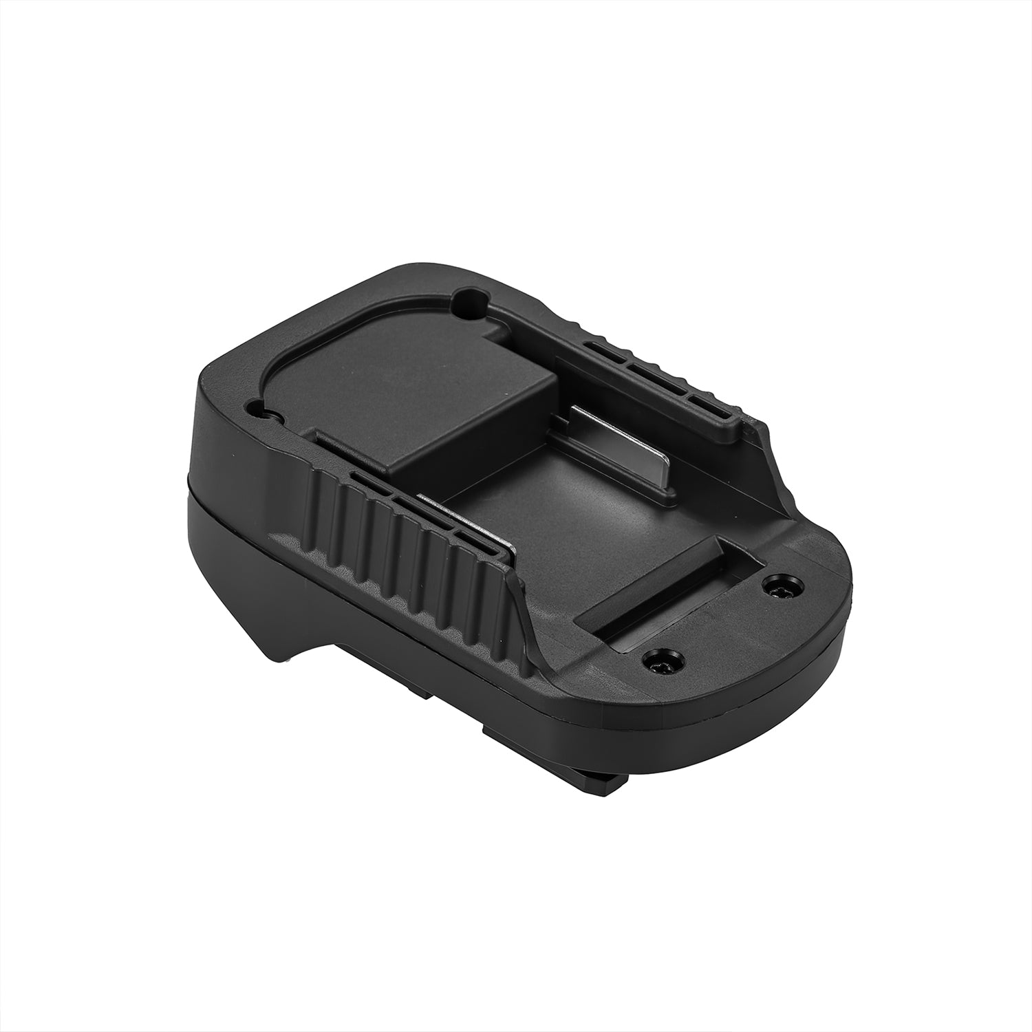 Makita 18V LXT to Metabo CAS 18V battery adapter - battery-side connection, guide rails and central terminal block