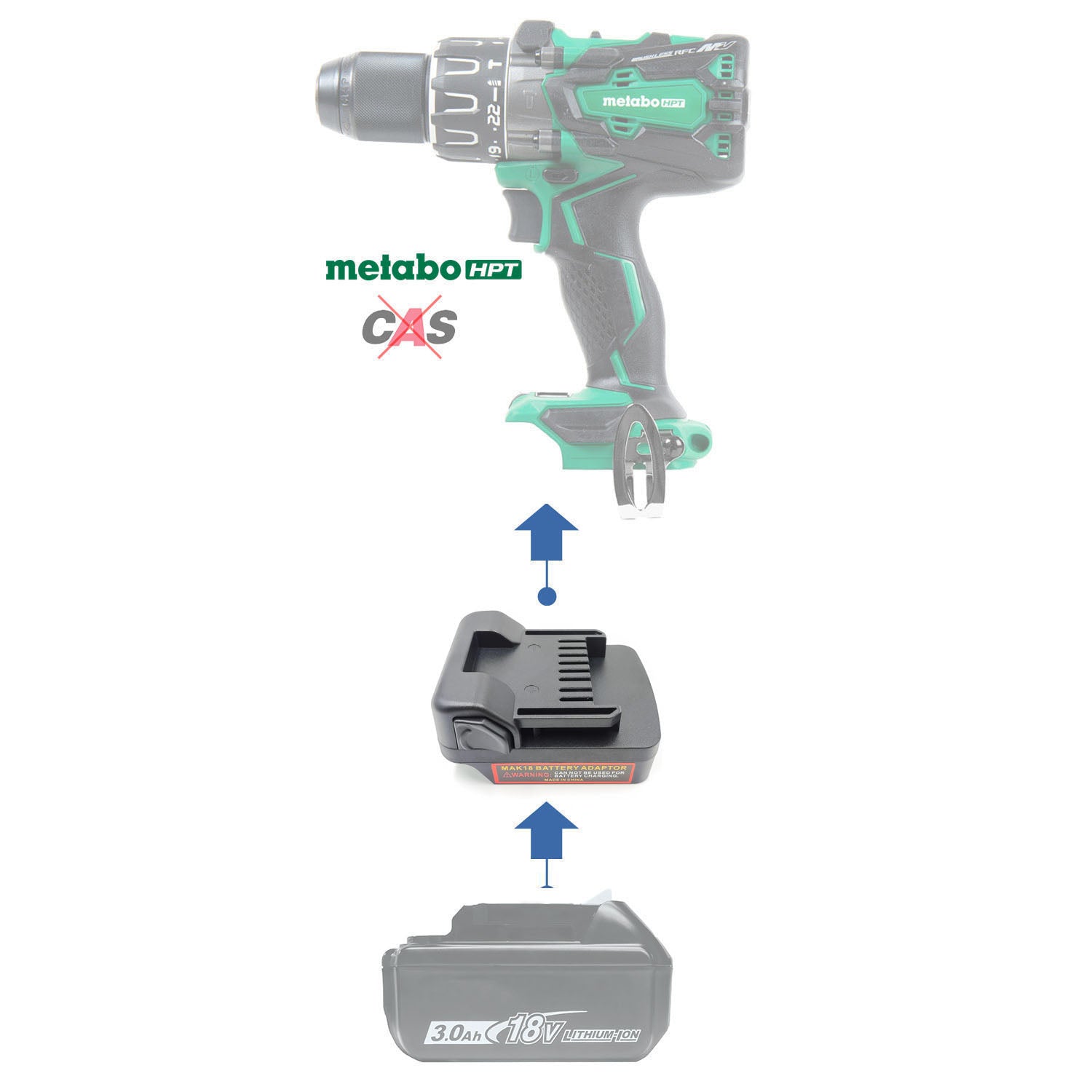 Makita 18V to Metabo HPT 18V Battery Adapter