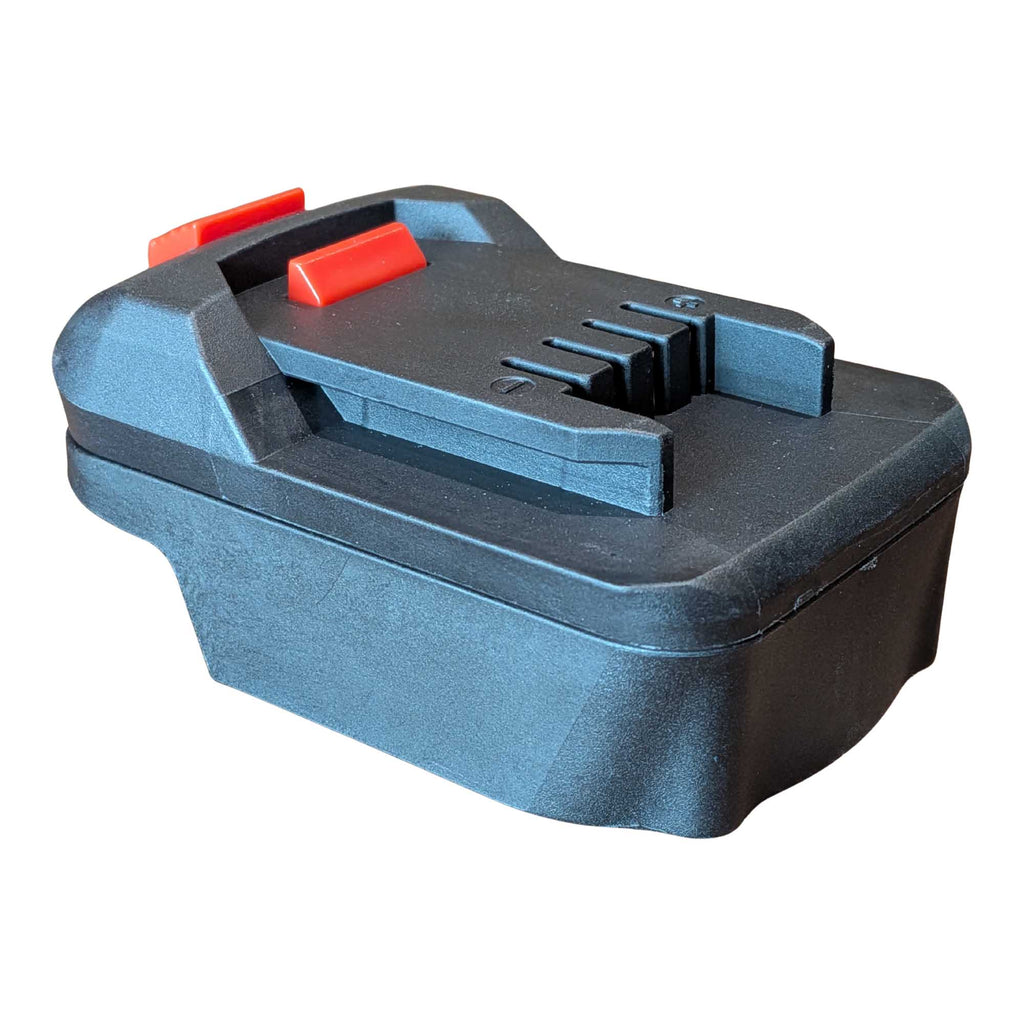 Makita 18V LXT to Parkside X20V battery adapter - Parkside tool-side connection, four terminal slots and polarity marks