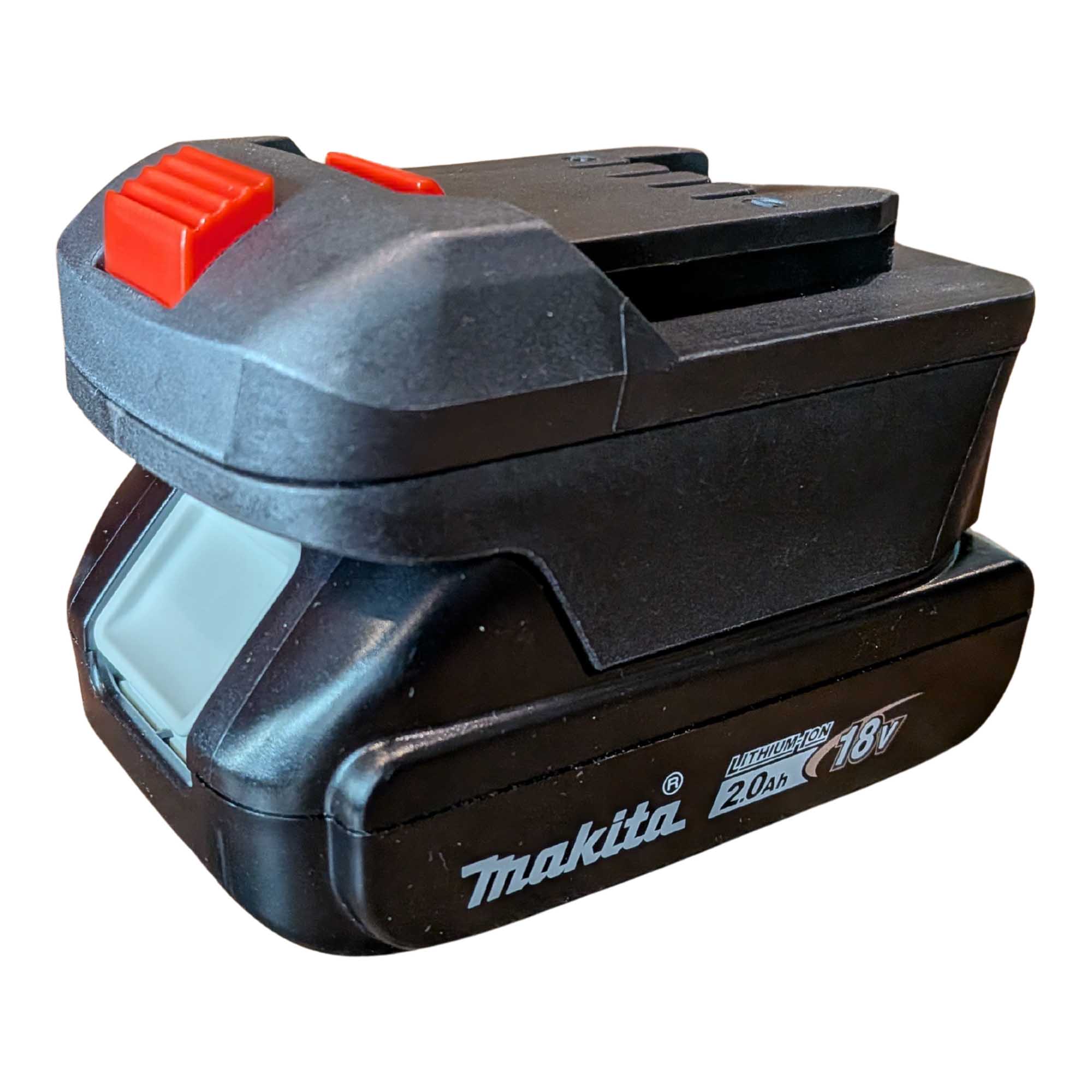 Makita 18V LXT to Parkside X20V battery adapter - fitted to the Makita 18V LXT battery, tool-side connection upward