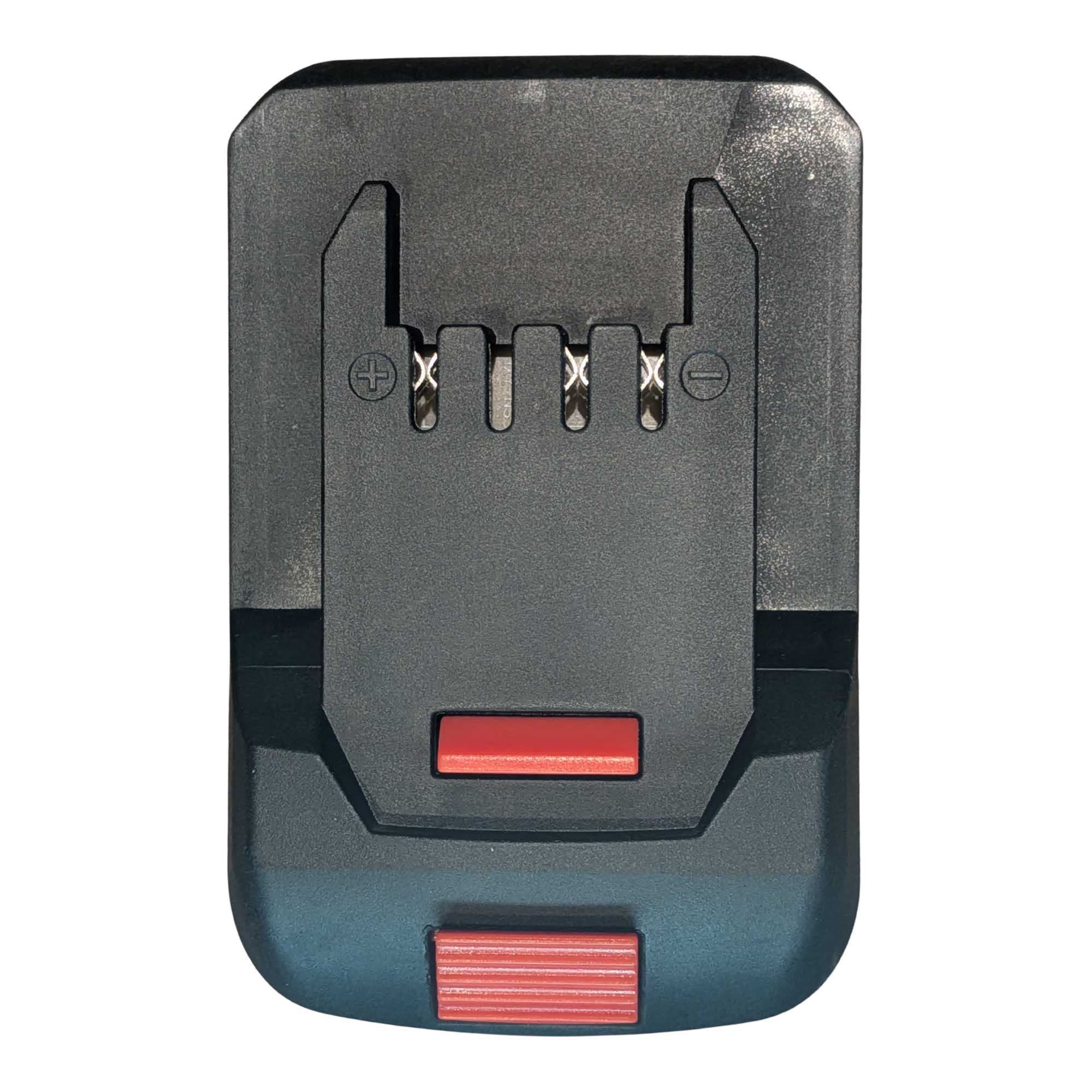 Makita 18V LXT to Parkside X20V battery adapter - Parkside tool-side connection, four slots with copper spring contacts