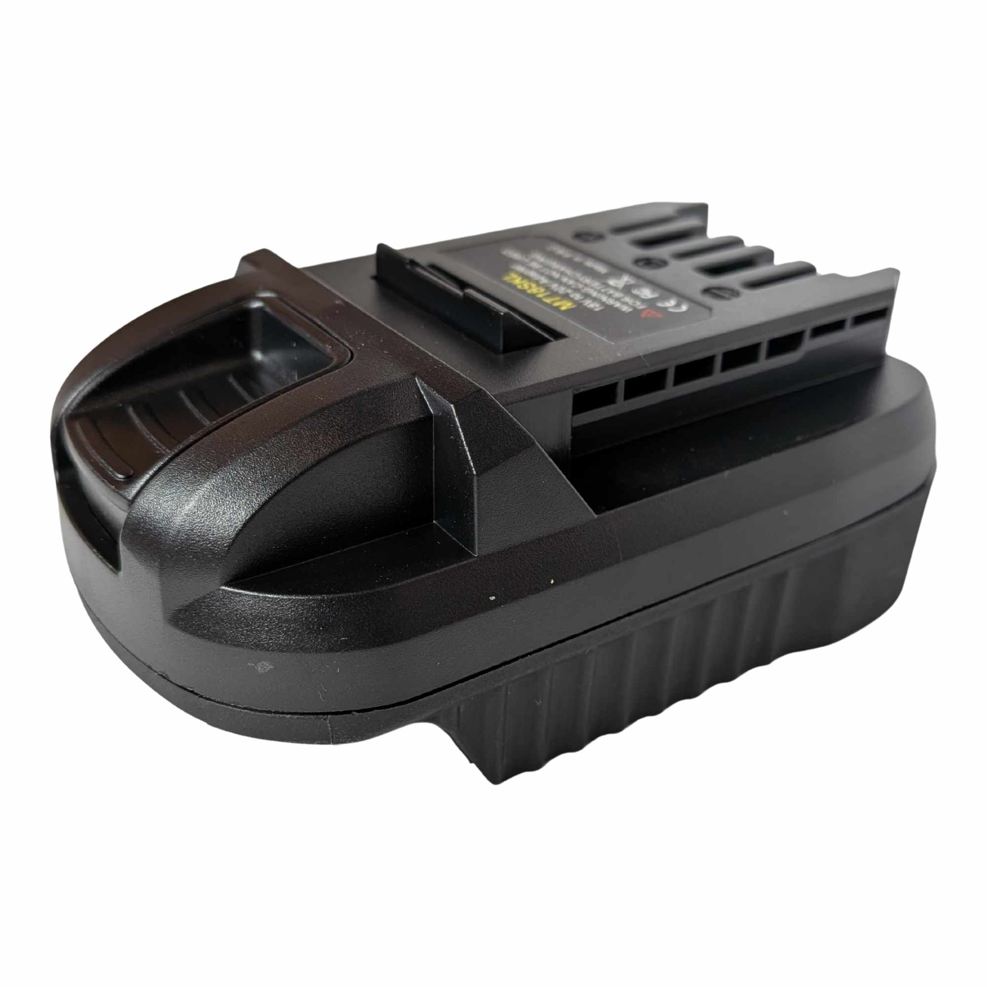 Makita 18V LXT to SKIL 20V PWR CORE battery adapter - SKIL tool-side connection with the release button recess alongside
