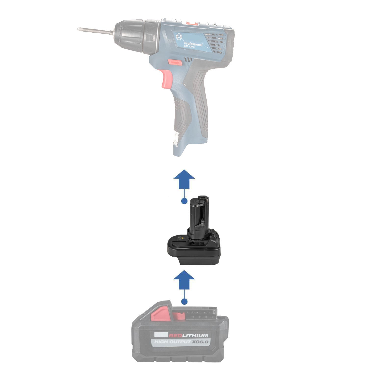 Milwaukee 18V to Bosch 12V Battery Adapter