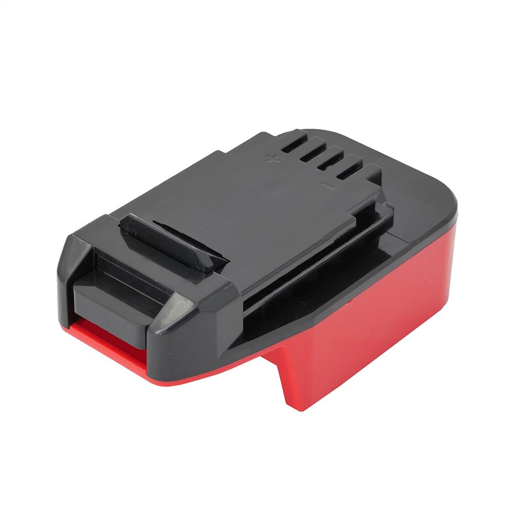 Milwaukee M18 to Bostitch 18V battery adapter - Bostitch tool-side connection with the latch hook and terminal channel over