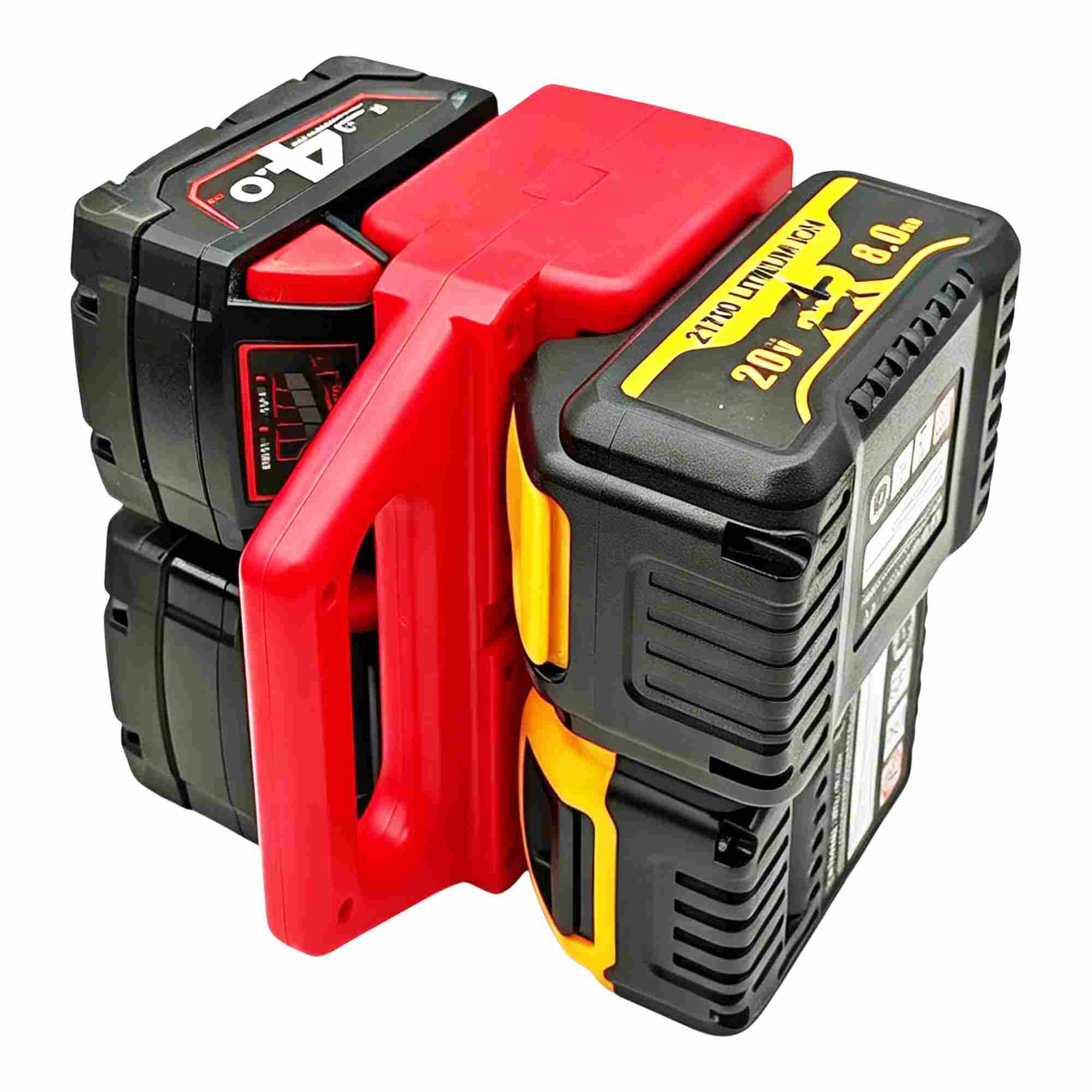 4-Bank Battery Holder & Carrier for Milwaukee M18 18V Batteries