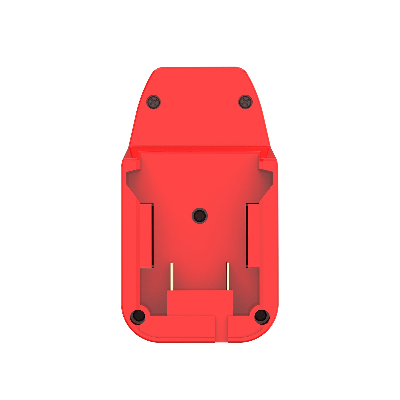 Milwaukee M18 to Bauer 20V battery adapter - Milwaukee battery-side connection with two copper terminals and screws