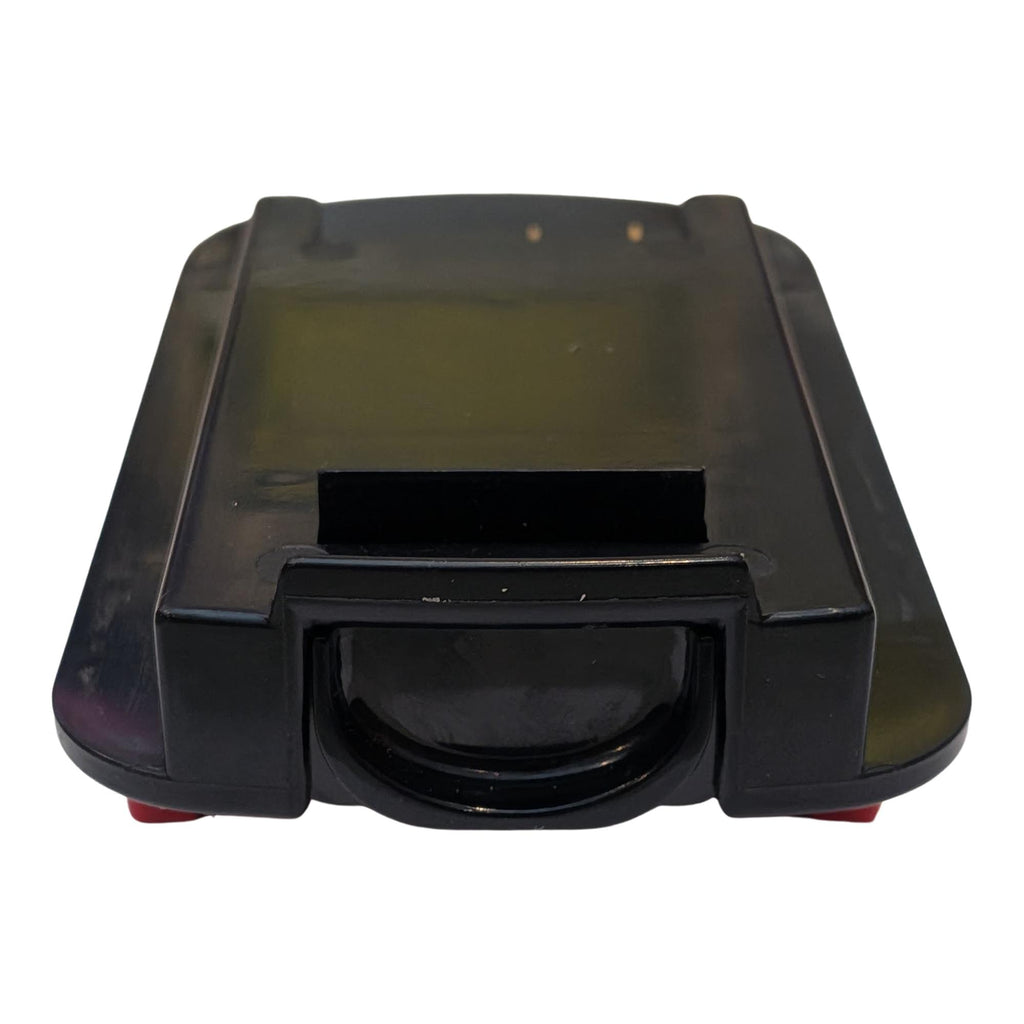 Milwaukee M18 to Black and Decker 18V Ni-Cd battery adapter - end-on view of the tool-side channel, recess in the end wall