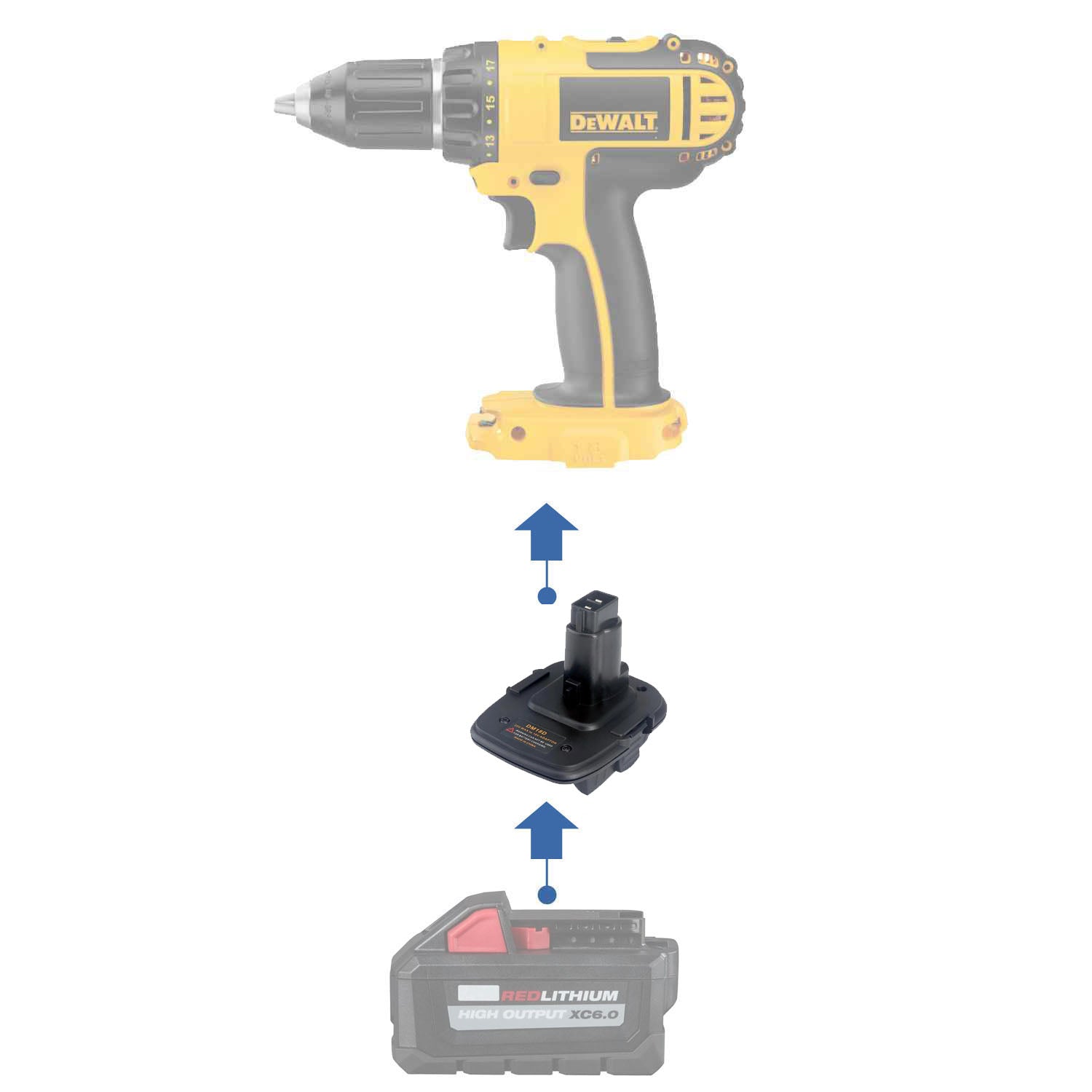 Milwaukee 18V to DeWalt 18V Battery Adapter