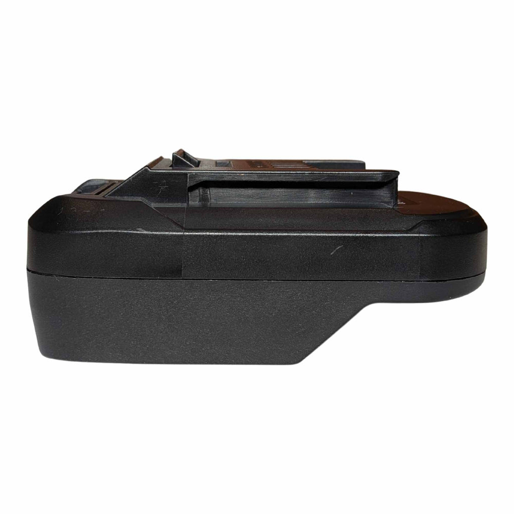 Parkside X20V to Ozito 18V PXC battery adapter - side profile of the body with the tool-side tongue above