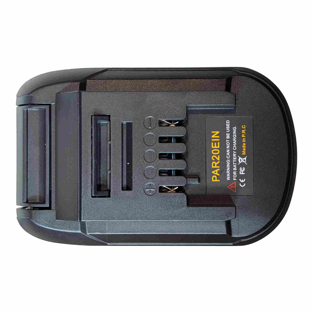 Parkside X20V to Ozito 18V PXC battery adapter - Ozito tool-side connection with five copper spring-clip terminals