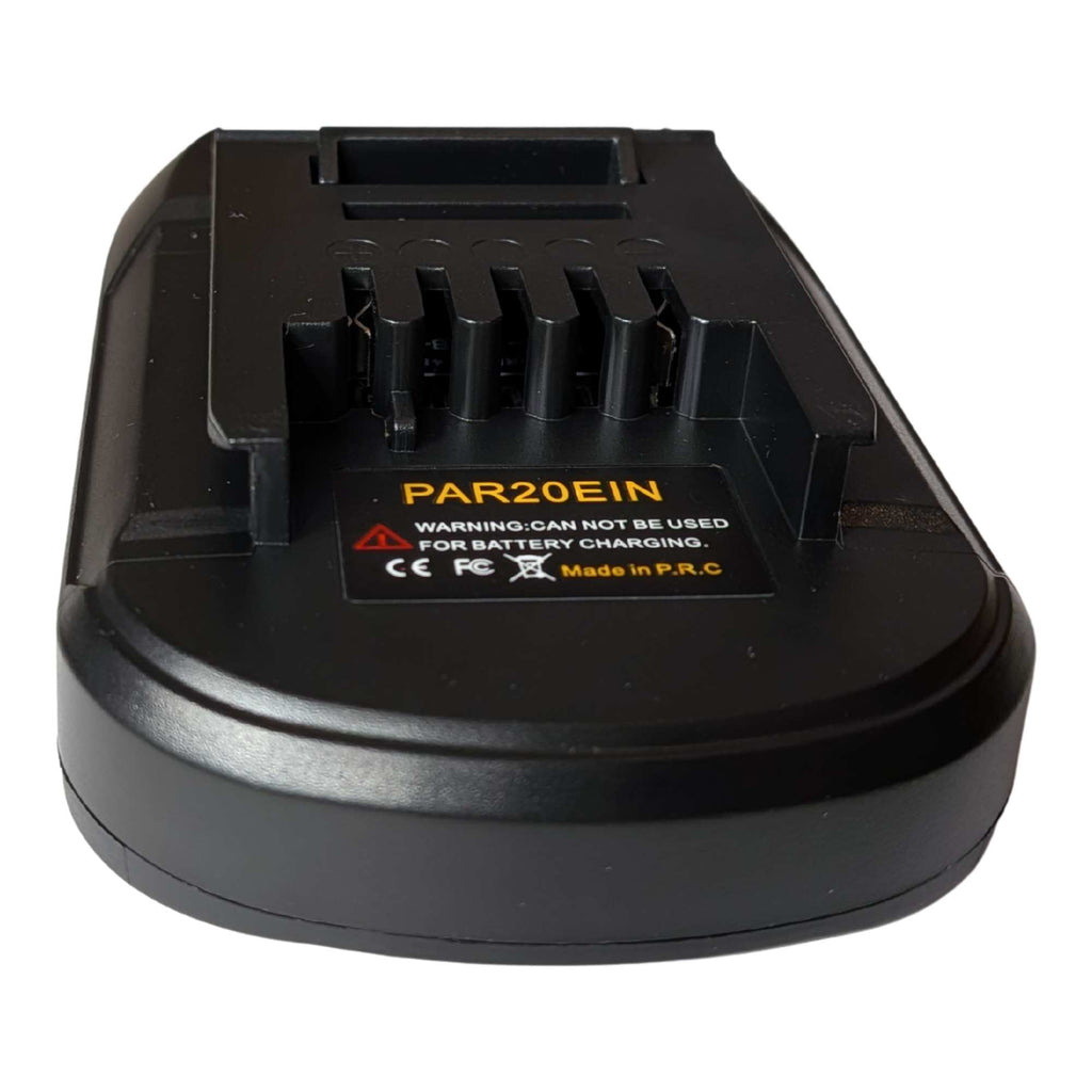 Parkside X20V to Ozito 18V PXC battery adapter - Ozito tool-side connection, angled view of the body