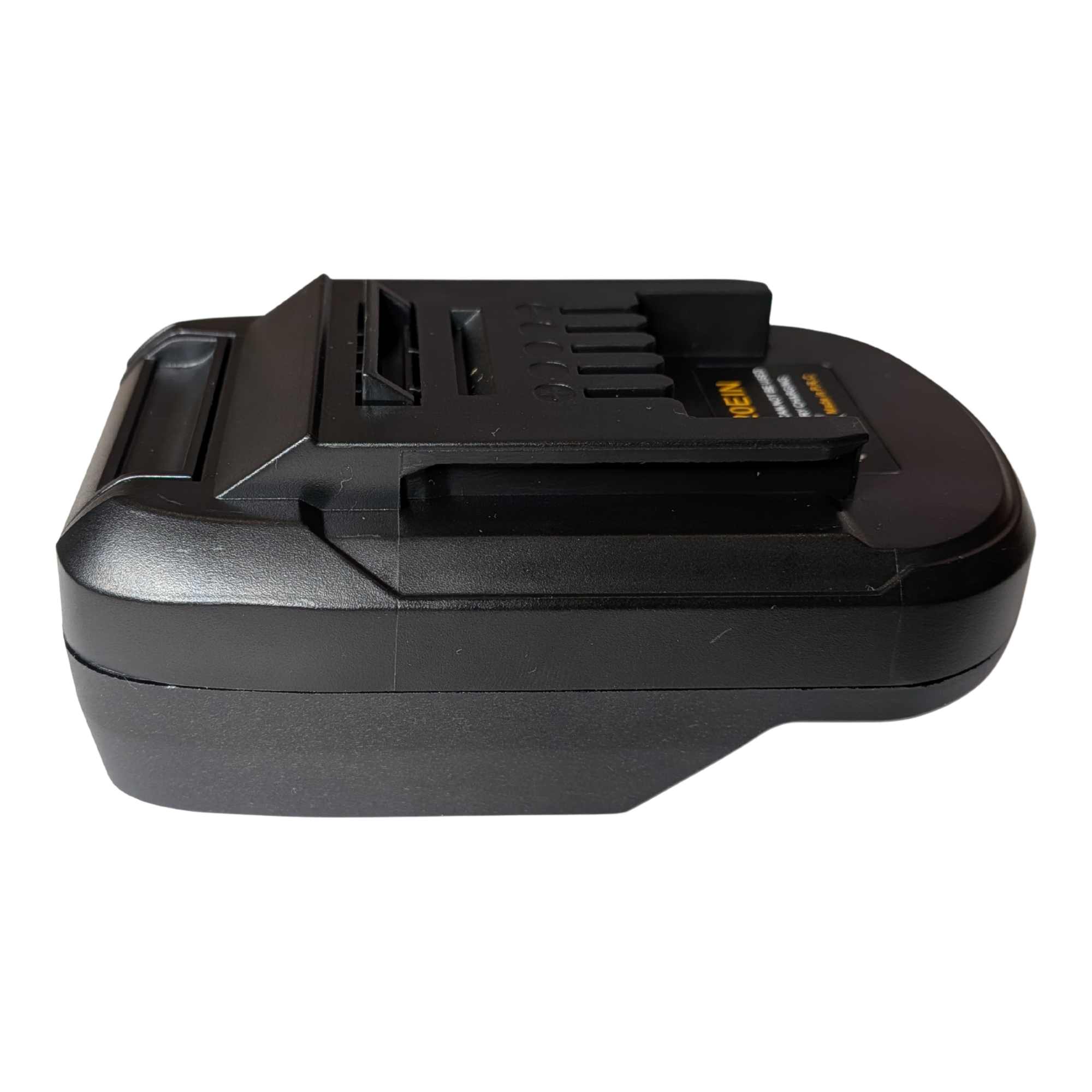Parkside X20V to Ozito 18V PXC battery adapter - Ozito tool-side connection, side view of the body