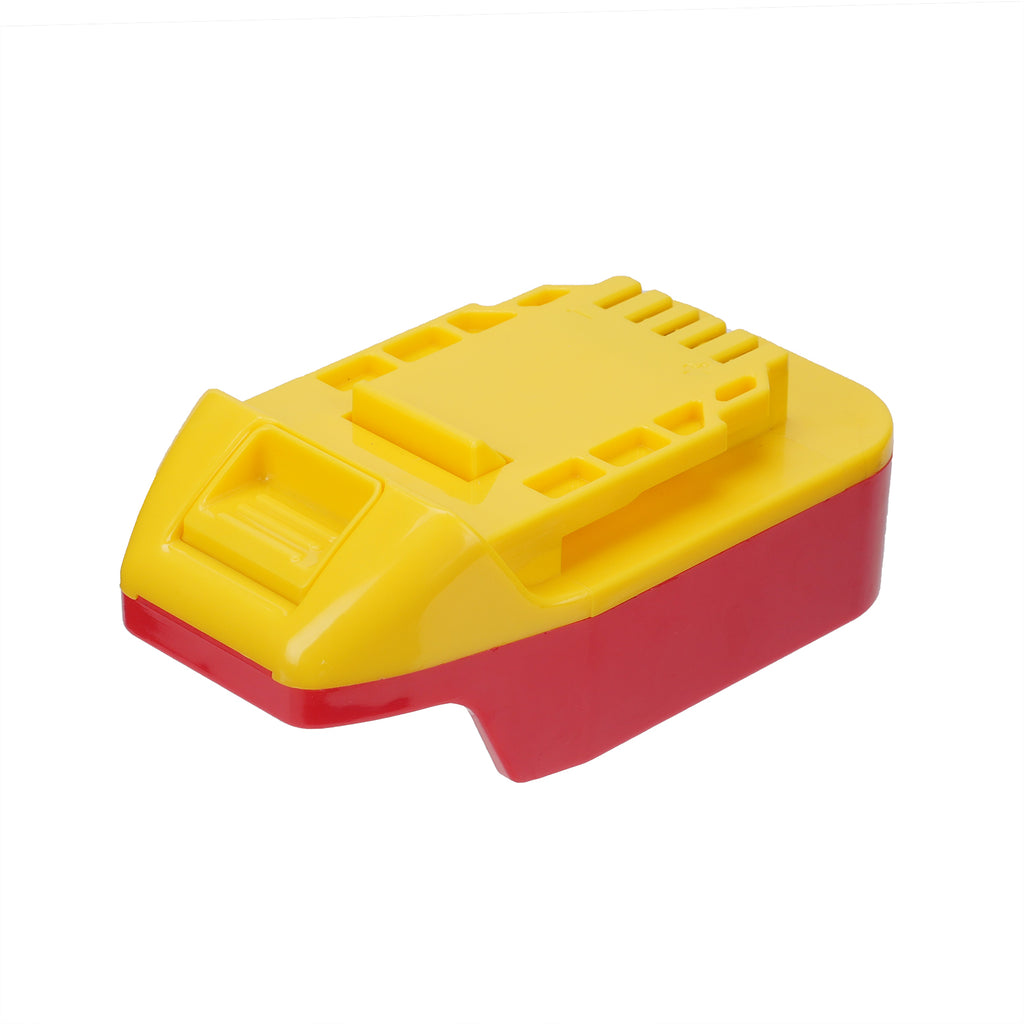 Porter Cable 20V to DeWalt 20V MAX battery adapter - DeWalt tool-side connection with rails, slots and a ribbed pad