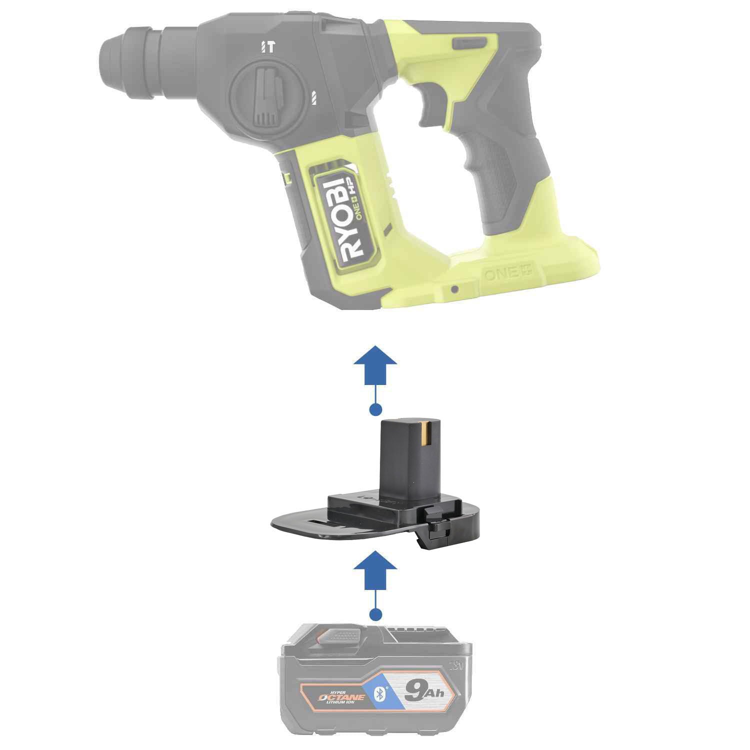 RIDGID 18V to Ryobi 18V Battery Adapter