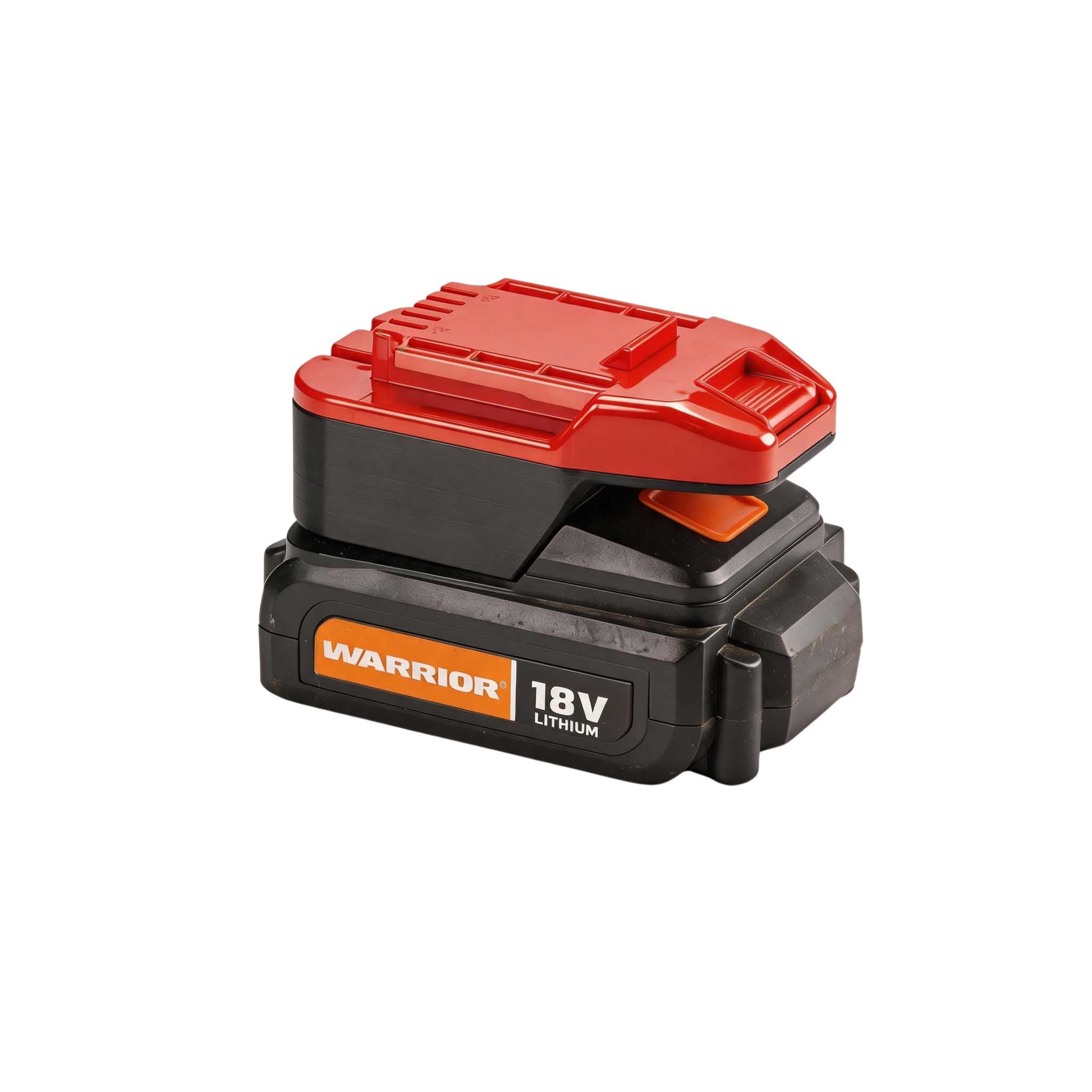 Warrior 18V to Bauer 20V battery adapter - fitted to the Warrior 18V battery, tool-side connection upward