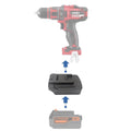 Black and Decker 20V to Ozito 18V PXC battery adapter - compatibility diagram showing battery, adapter and cordless drill