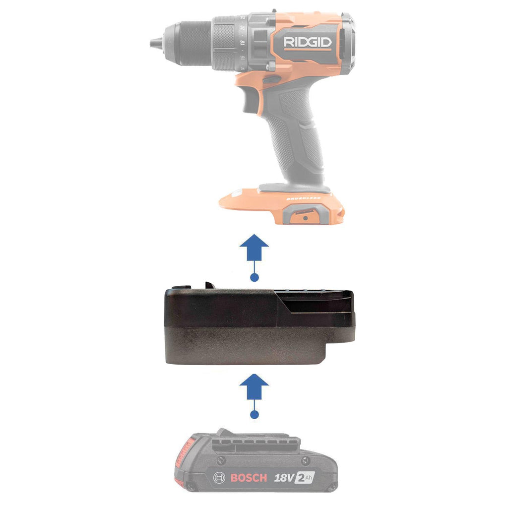 Bosch 18V (Blue) to RIDGID 18V Battery Adapter