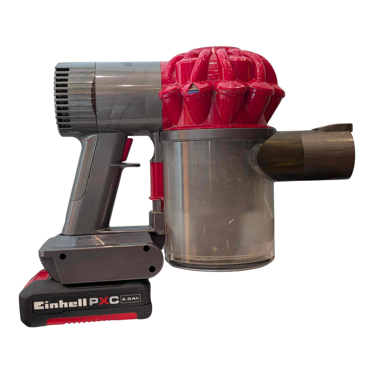 Einhell 18V PXC to Dyson V6 battery adapter: Fitted, Right Side