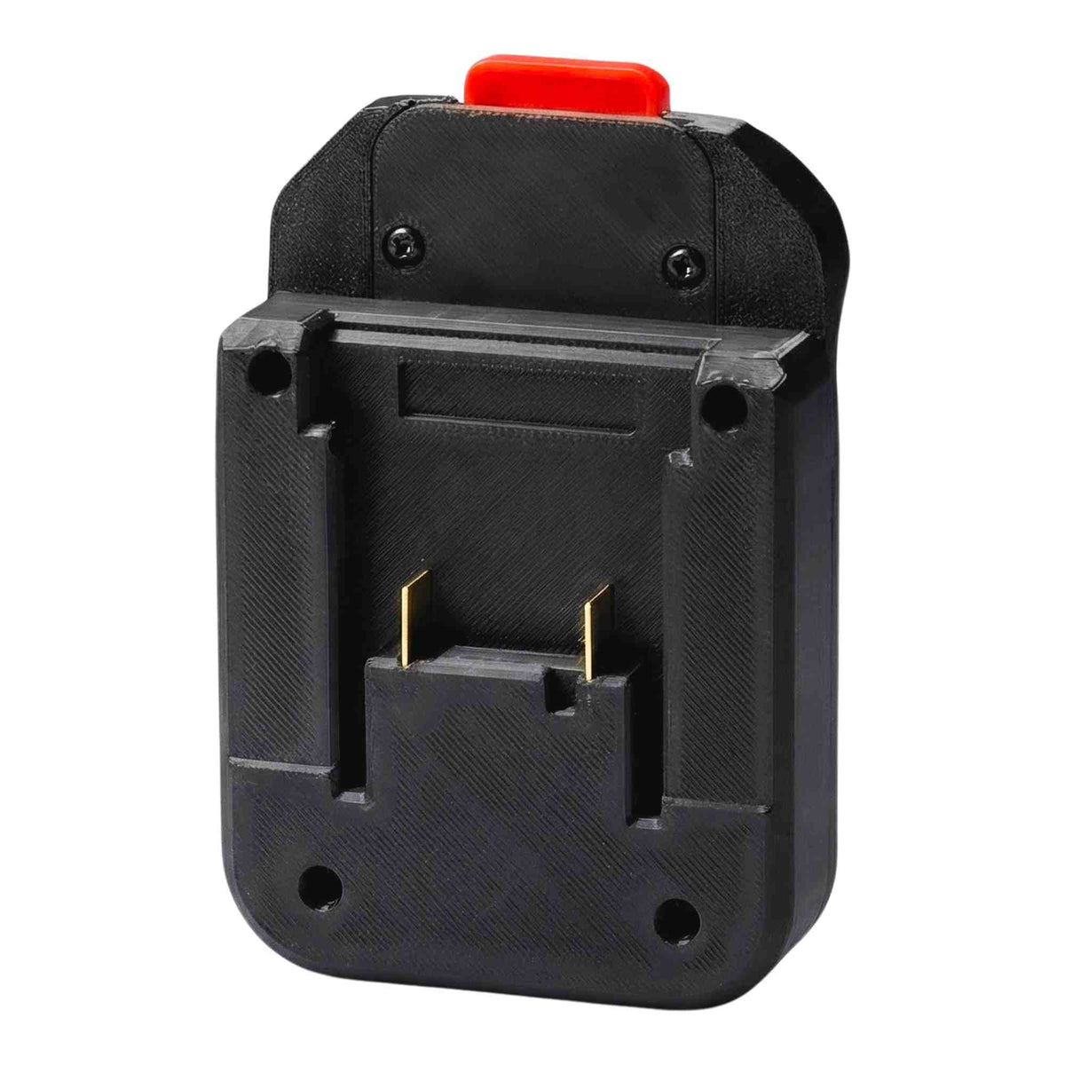 Einhell 18V PXC to MacNaught 18V battery adapter - Einhell battery-side connection, twin copper terminal pins
