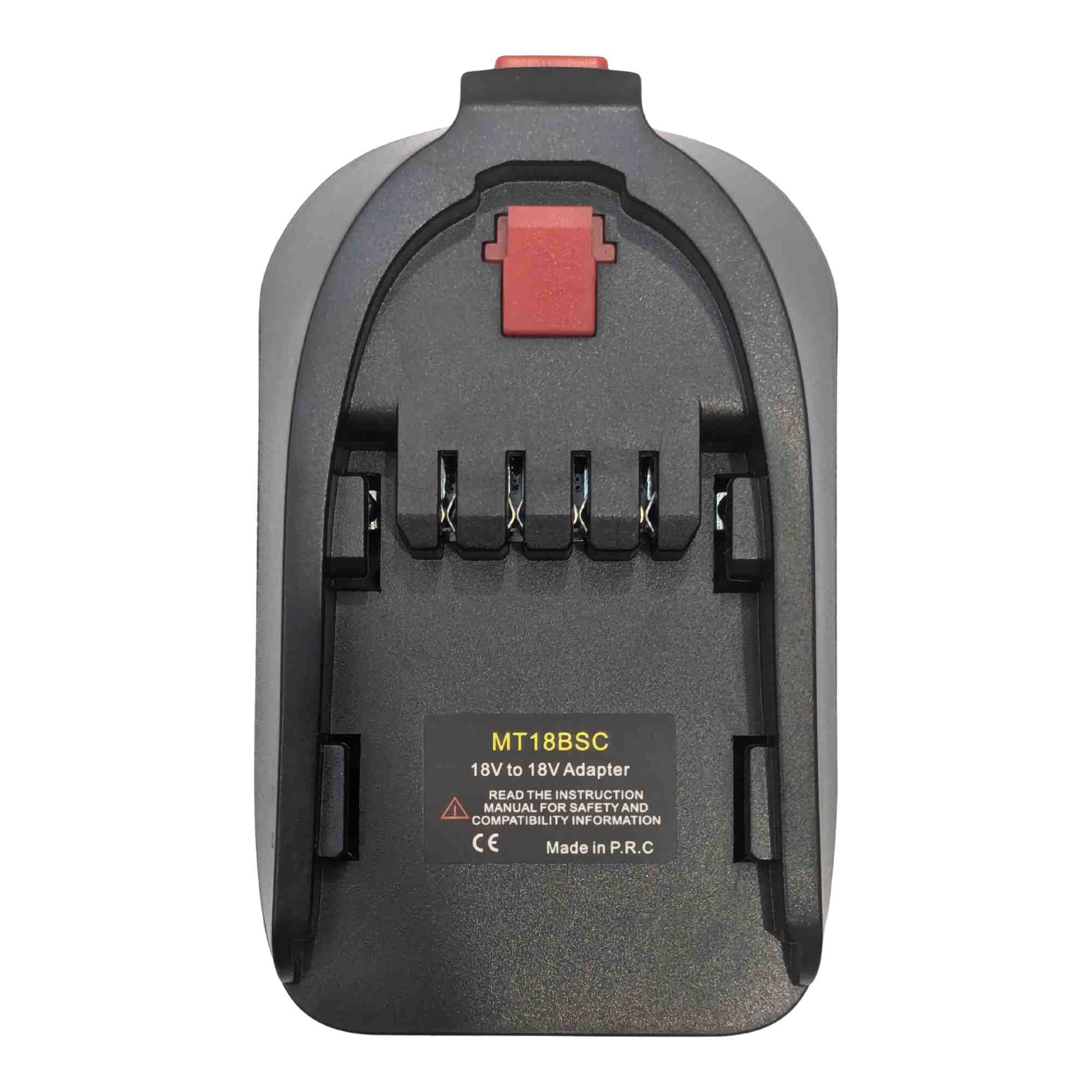 Makita 18V LXT to Bosch 18V PBA (Green) battery adapter - Bosch tool-side connection viewed flat on