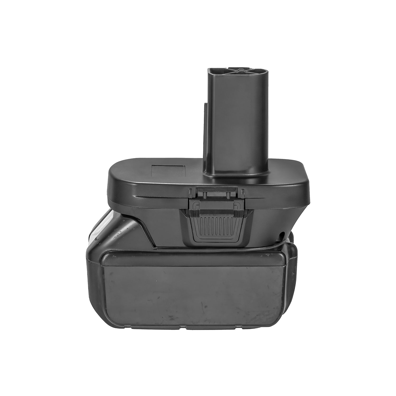 Makita 18V LXT to Craftsman 19.2V C3 Ni-Cd battery adapter - Craftsman tool-side post upward, seated on a battery pack